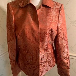 NWT Ellen Tracy Blazer Silk Paisley Size 10